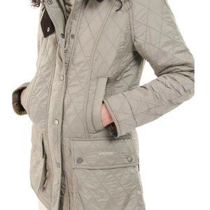 BARBOUR Women's BEADNELL Polarquilt Jacket MSRP $330 in Doeskin/Brown